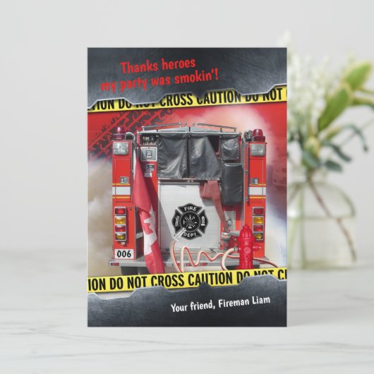 Feuerwehrmann Einladung (Stehend Vorderseite)