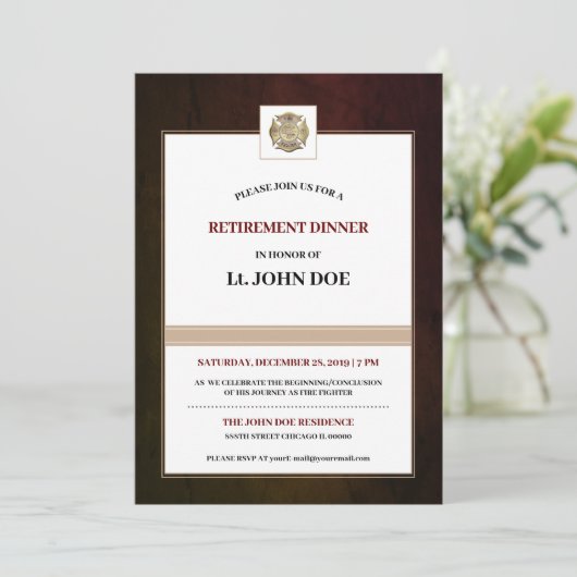 Feuerwehrmann Einladung (Stehend Vorderseite)