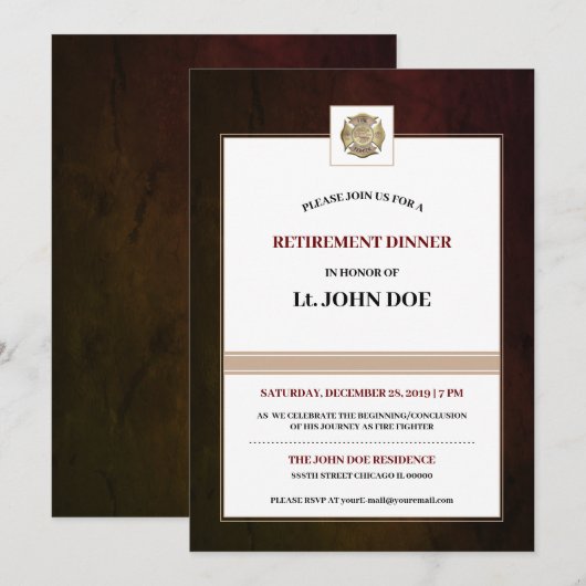 Feuerwehrmann Einladung (Vorne/Hinten)