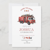 Feuerwehrmann Einladung Minimalistisch (Vorderseite)