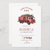 Feuerwehrmann Einladung Minimalistisch (Vorne/Hinten)