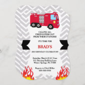 Feuerwehrmann Einladung zum Geburtstag (Vorne/Hinten)