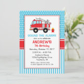 Feuerwehrmann Einladung zum Geburtstag (Stehend Vorderseite)