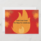 Feuerwehrmann Einladung zur Geburtstagspartei (Rückseite)