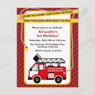 Feuerwehrmann Einladung zur Geburtstagspartei