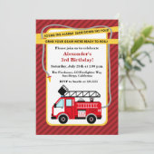 Feuerwehrmann Einladung zur Geburtstagspartei (Stehend Vorderseite)