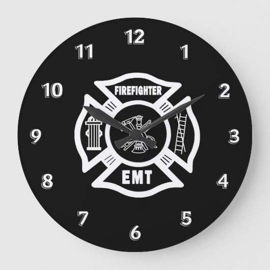 Feuerwehrmann EMT Große Wanduhr (Vorderseite)