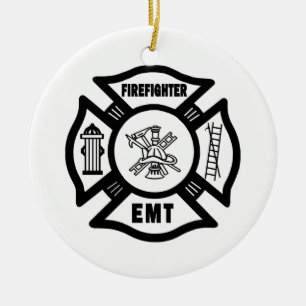 Feuerwehrmann EMT Keramik Ornament