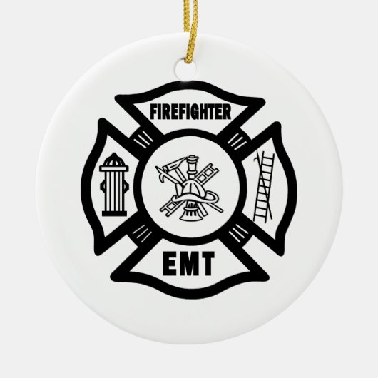 Feuerwehrmann EMT Keramik Ornament (Vorne)