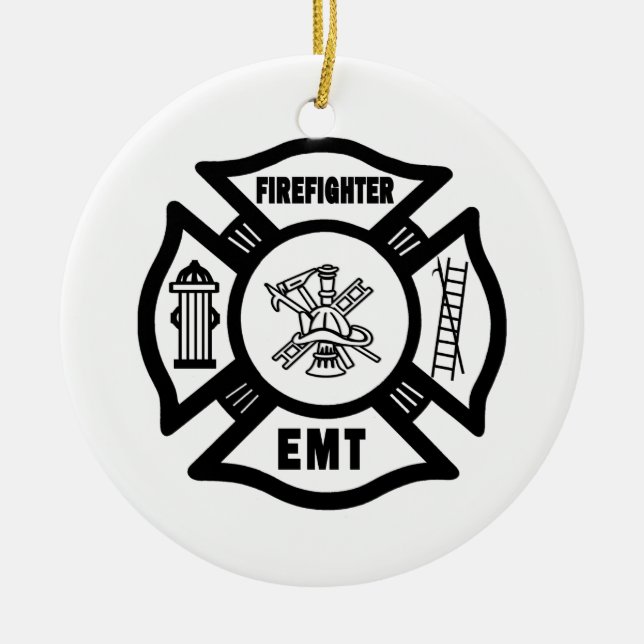 Feuerwehrmann EMT Keramik Ornament (Vorne)