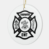 Feuerwehrmann EMT Keramik Ornament (Links)