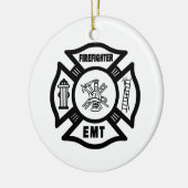 Feuerwehrmann EMT Keramik Ornament (Links)