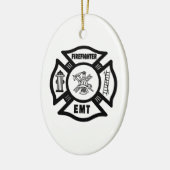 Feuerwehrmann EMT Keramikornament (Links)