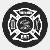 Feuerwehrmann EMT Runder Aufkleber (Vorderseite)