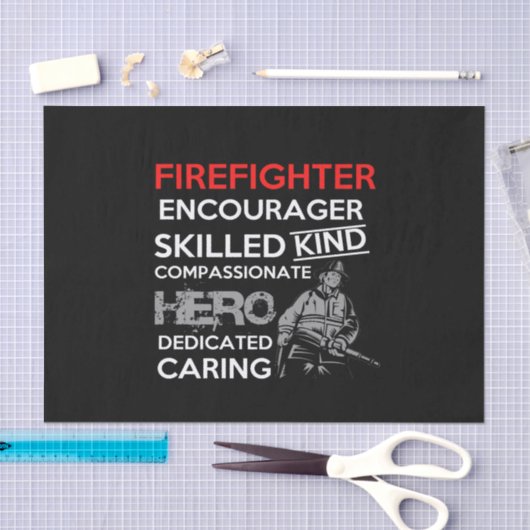 Feuerwehrmann ermutigt geschickt freundlich Mitgef Seidenpapier (Handwerk)