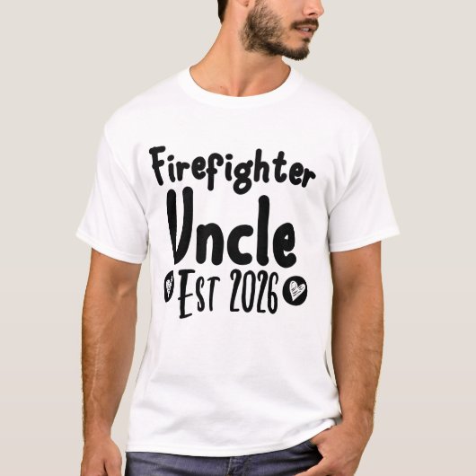 Feuerwehrmann Est 2026 - Witziger neuer Onkel T-Shirt (Vorderseite)