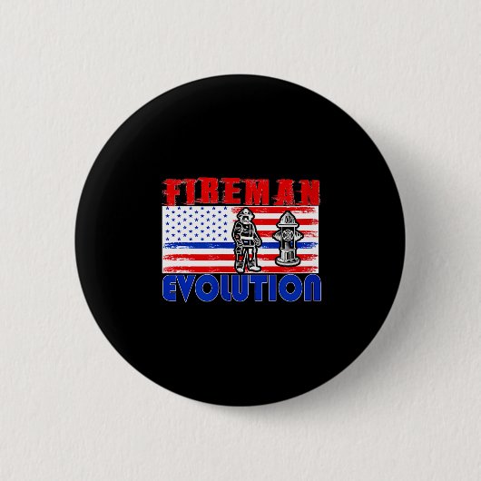 Feuerwehrmann Evolution Feuerwehrmann Geschenk Sto Button (Vorderseite)