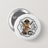 Feuerwehrmann-Feuer-Abteilungs-Bär Button (Vorne & Hinten)
