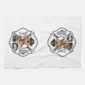 Feuerwehrmann-Feuer-Abteilungs-Bär Handtuch (Horizontal)