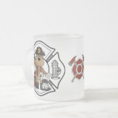 Feuerwehrmann-Feuer-Abteilungs-Bär Mattglastasse (Vorderseite Links)