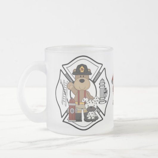 Feuerwehrmann-Feuer-Abteilungs-Bär Mattglastasse (Links)