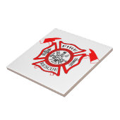 Feuerwehrmann-Feuer-Abteilungs-Logo Geschenke Fliese (Seite)