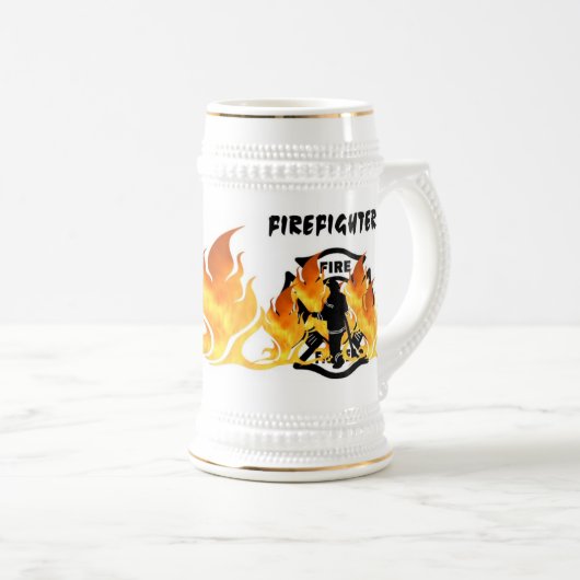 Feuerwehrmann-Feuer-Abteilungs-Stolz Bierglas (VorderseiteRechts)