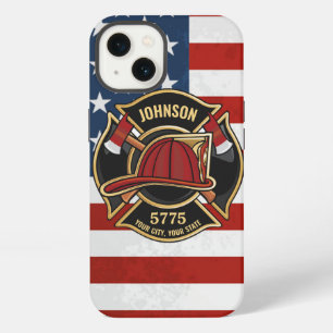 Feuerwehrmann Feuerrettungsabteilung USA-Flagge in iPhone 13 Hülle