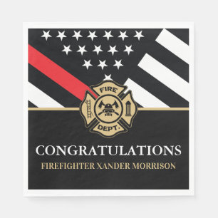 Feuerwehrmann Feuerwehr Feuerwehr-Akademie Abschlu Serviette