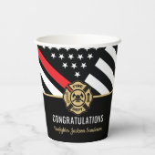 Feuerwehrmann Feuerwehr Feuerwehrmann Feuerwehrman Pappbecher (Rückseite)