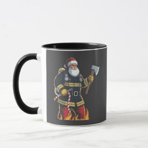 Feuerwehrmann Feuerwehrauto Weihnachtsbaum Santa X Tasse