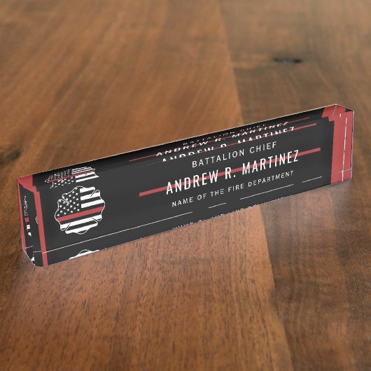 Feuerwehrmann: Feuerwehrleute mit roter Linie Rett Namensplakette (Seite)