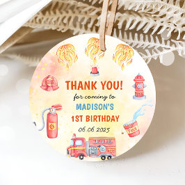 Feuerwehrmann Feuerwehrmann 1. Geburtstag Party Geschenkanhänger