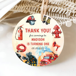 Feuerwehrmann Feuerwehrmann 1. Geburtstag Party Geschenkanhänger