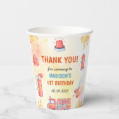 Feuerwehrmann Feuerwehrmann 1. Geburtstag Party Pappbecher (Rückseite)