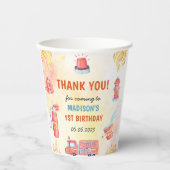 Feuerwehrmann Feuerwehrmann 1. Geburtstag Party Pappbecher (Vorderseite)