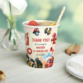 Feuerwehrmann Feuerwehrmann 1. Geburtstag Party Pappbecher