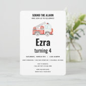 Feuerwehrmann - Feuerwehrmann - Alarm zum Geburtst Einladung (Stehend Vorderseite)