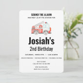 Feuerwehrmann - Feuerwehrmann - Alarm zum Geburtst Einladung (Stehend Vorderseite)