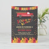 Feuerwehrmann Feuerwehrmann - Einladung Junge zum (Stehend Vorderseite)