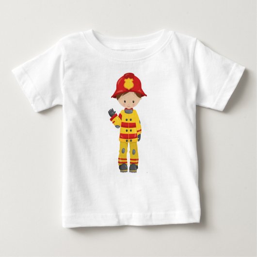Feuerwehrmann, Feuerwehrmann, Feuerwehr, braunes H Baby T-shirt (Vorderseite)