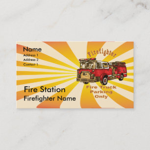 Feuerwehrmann Feuerwehrwagen Parken Visitenkarte