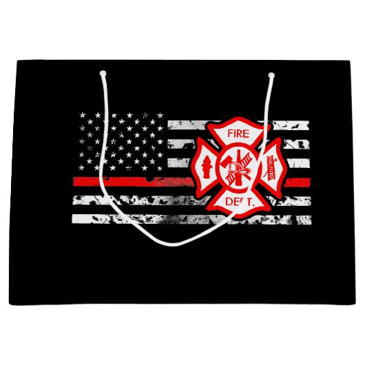 Feuerwehrmann-Flagge u. Florian Kreuz Große Geschenktüte (Vorderseite)