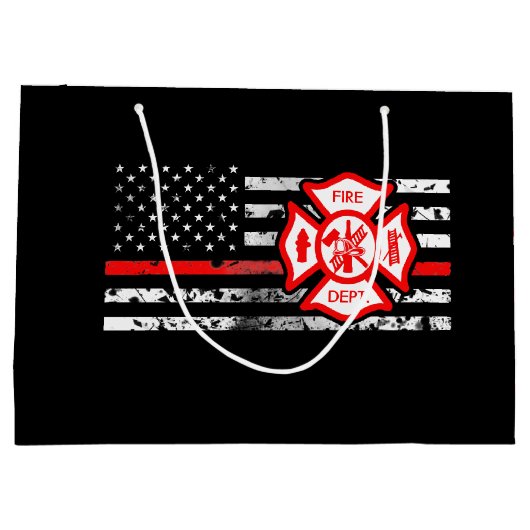 Feuerwehrmann-Flagge u. Florian Kreuz Große Geschenktüte (Rückseite)