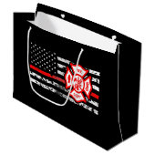 Feuerwehrmann-Flagge u. Florian Kreuz Große Geschenktüte (Vorderseite Schrägansicht)