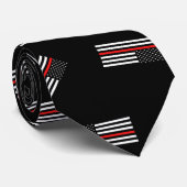 Feuerwehrmann-Flaggen-Muster Krawatte (Gerollt)