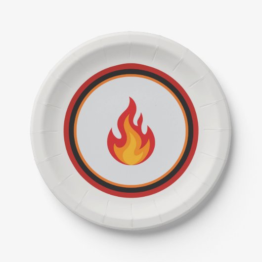 Feuerwehrmann-Flammen-Party-Teller aus Papier Pappteller (Vorderseite)
