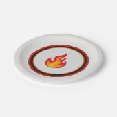 Feuerwehrmann-Flammen-Party-Teller aus Papier Pappteller (Schrägansicht)