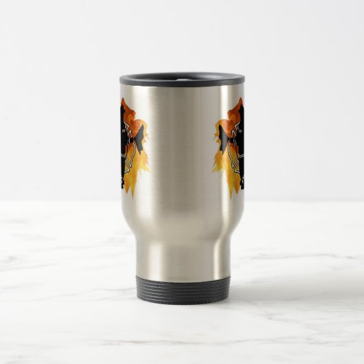 Feuerwehrmann-Flammen Reisebecher (Mittel)