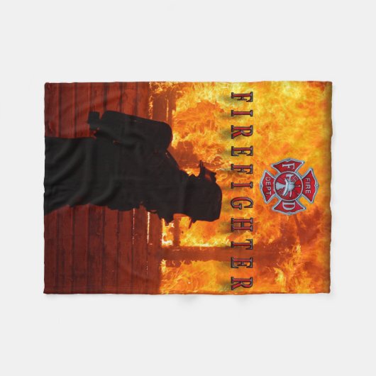 Feuerwehrmann Fleecedecke (Vorderseite (Horizontal))